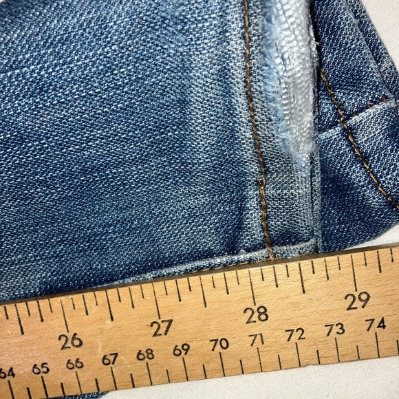 Levi's red tab W28L28.5 514 zip fly distressed Blue Straight Denim Jeans - Picture 13 of 16